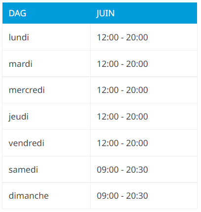 Openingstijden Juni FRANS Mobiel Openingstijden Juni FRANS Mobiel